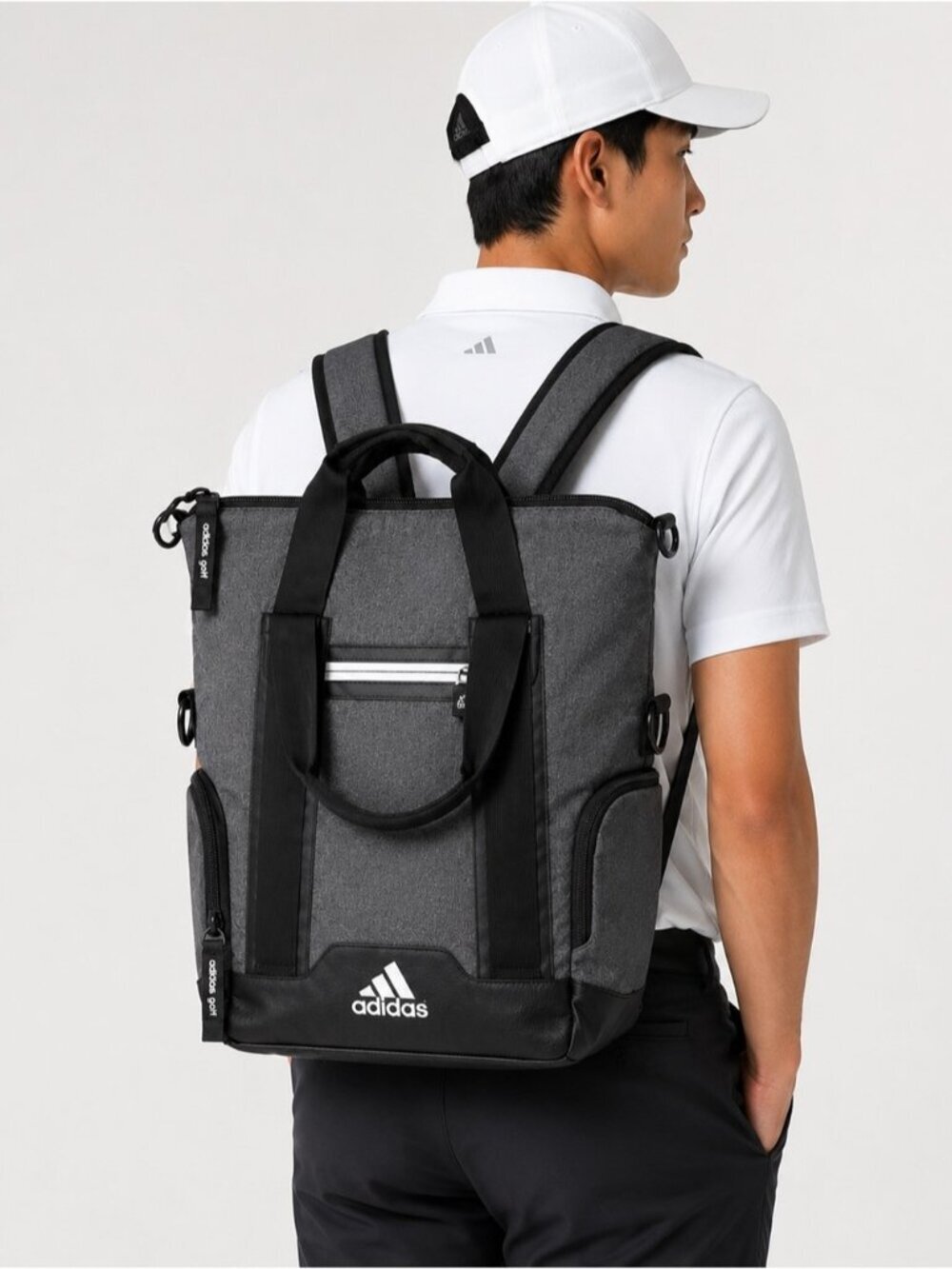 Adidas Golf Convertible Backpack Tote Bag Gray/Black
